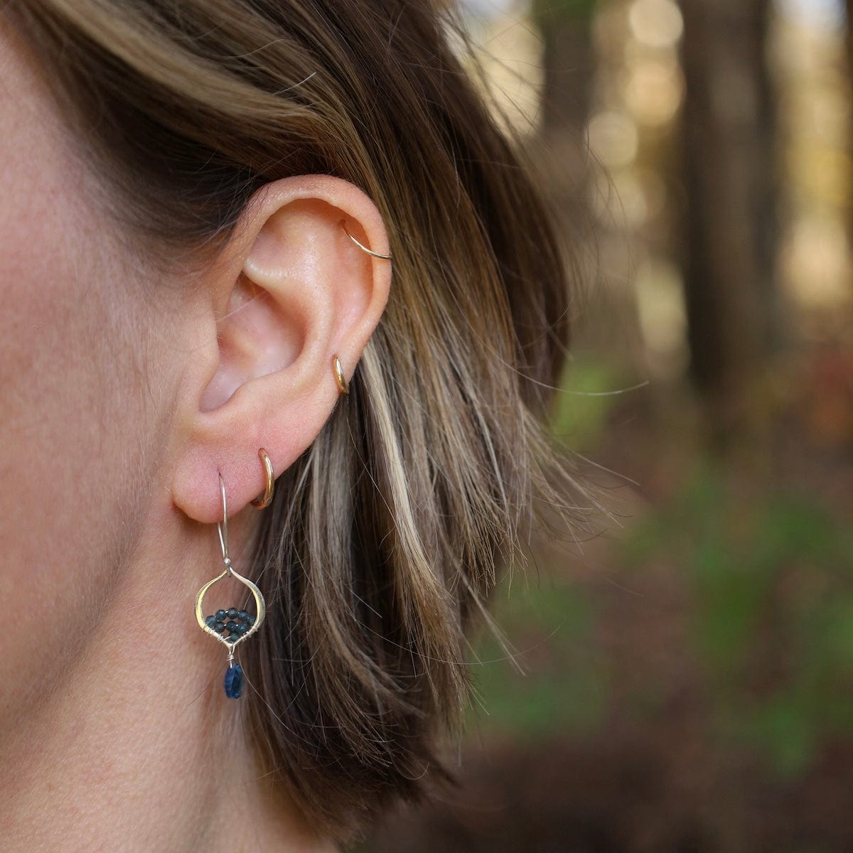 EAR Silver Arabesque Blue Quartz Earrings