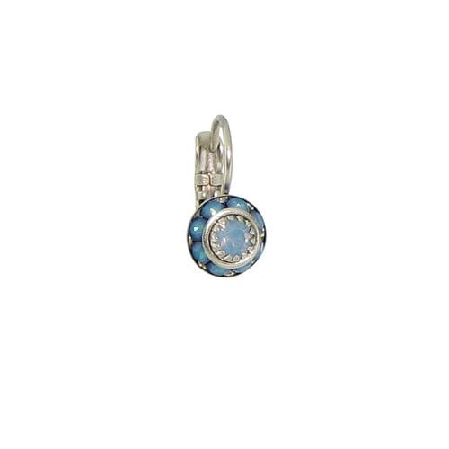 EAR Silver Austrian Crystal Disc - Blue