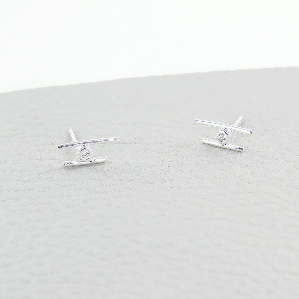 
                      
                        EAR SILVER BARS AND CZ POST EARRINGS
                      
                    