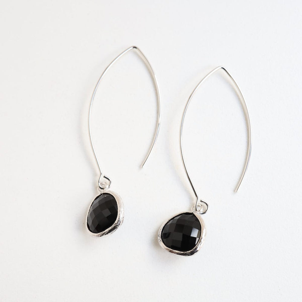 EAR Silver Black Crystal Earring