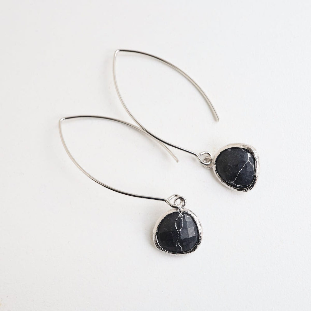 
                  
                    EAR Silver Black Howlite Dangle Earring
                  
                