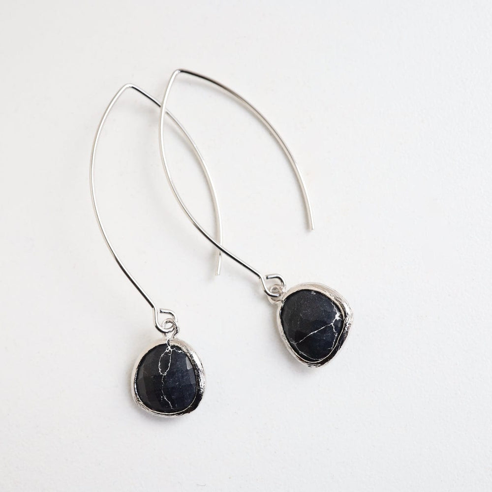 
                  
                    EAR Silver Black Howlite Dangle Earring
                  
                