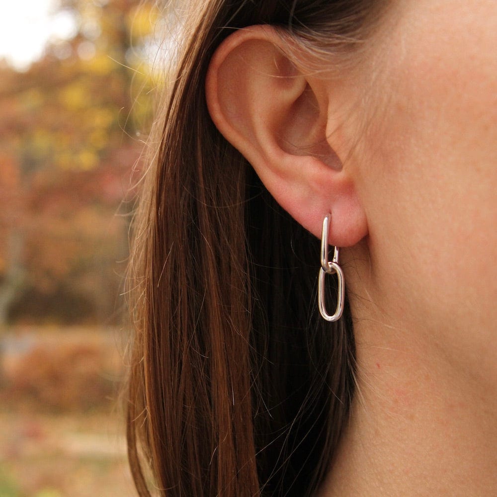 EAR Silver Cable Link Earrings