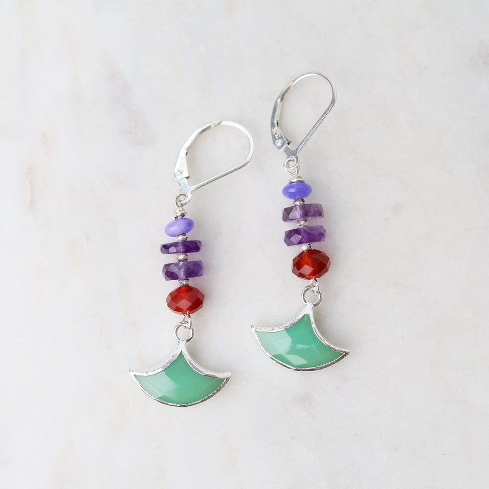 EAR Silver Chrysoprase Anchor Earrings