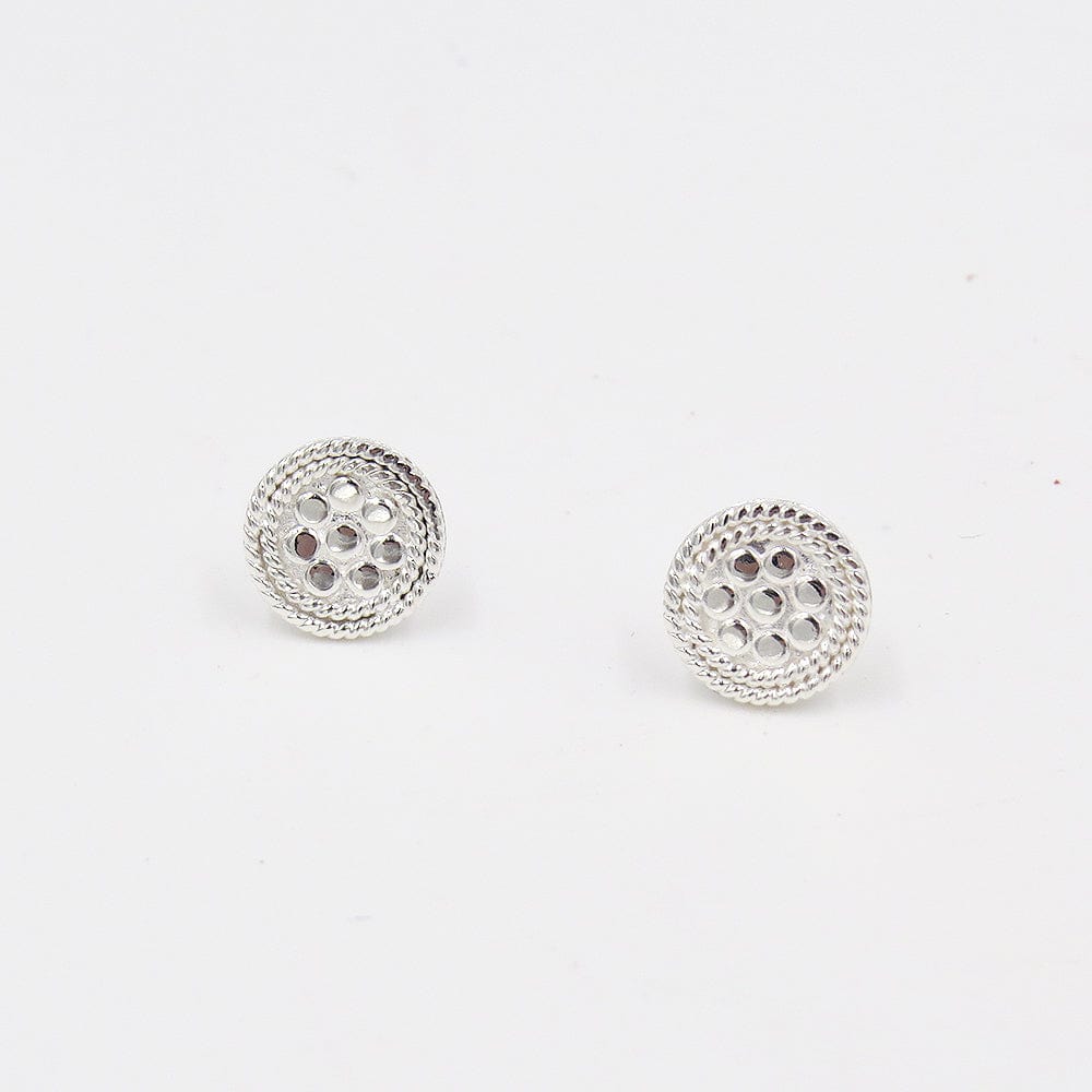 EAR SILVER CIRCLE STUD EARRINGS