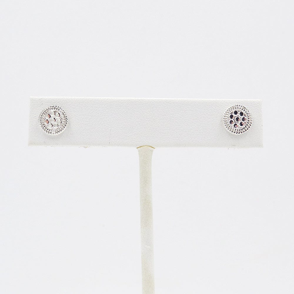 EAR SILVER CIRCLE STUD EARRINGS