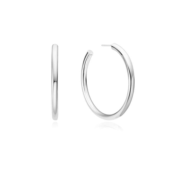 EAR Silver Classic Tube Oversized Huggie Hoop Earrings
