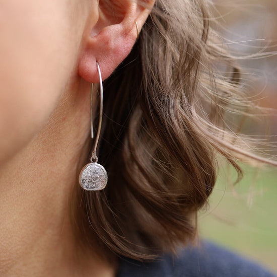EAR Silver Clear Rock Crystal Dangle Earring