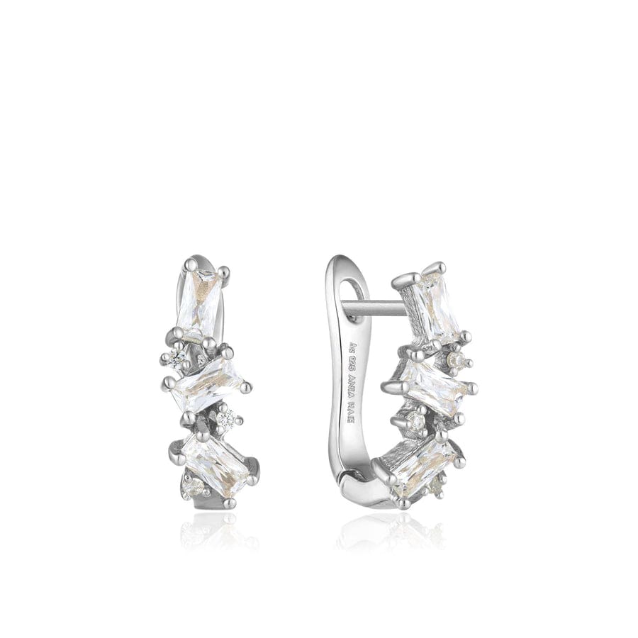 Load image into Gallery viewer, EAR Silver Cluster Huggie Earrings
