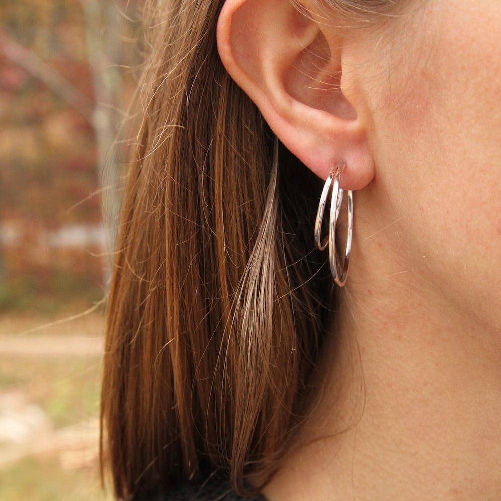 
                      
                        EAR Silver Crescent Hoop Earrings
                      
                    