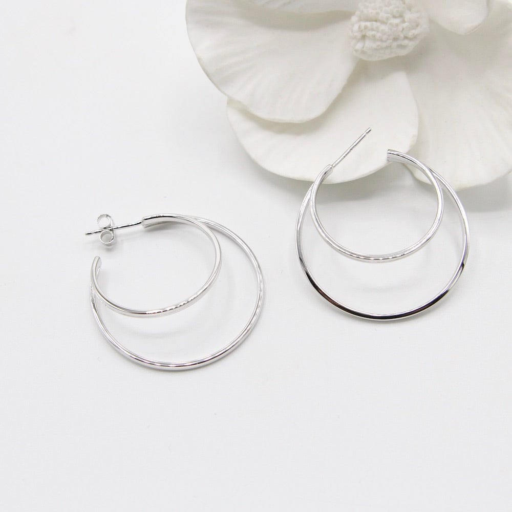 
                      
                        EAR Silver Crescent Hoop Earrings
                      
                    