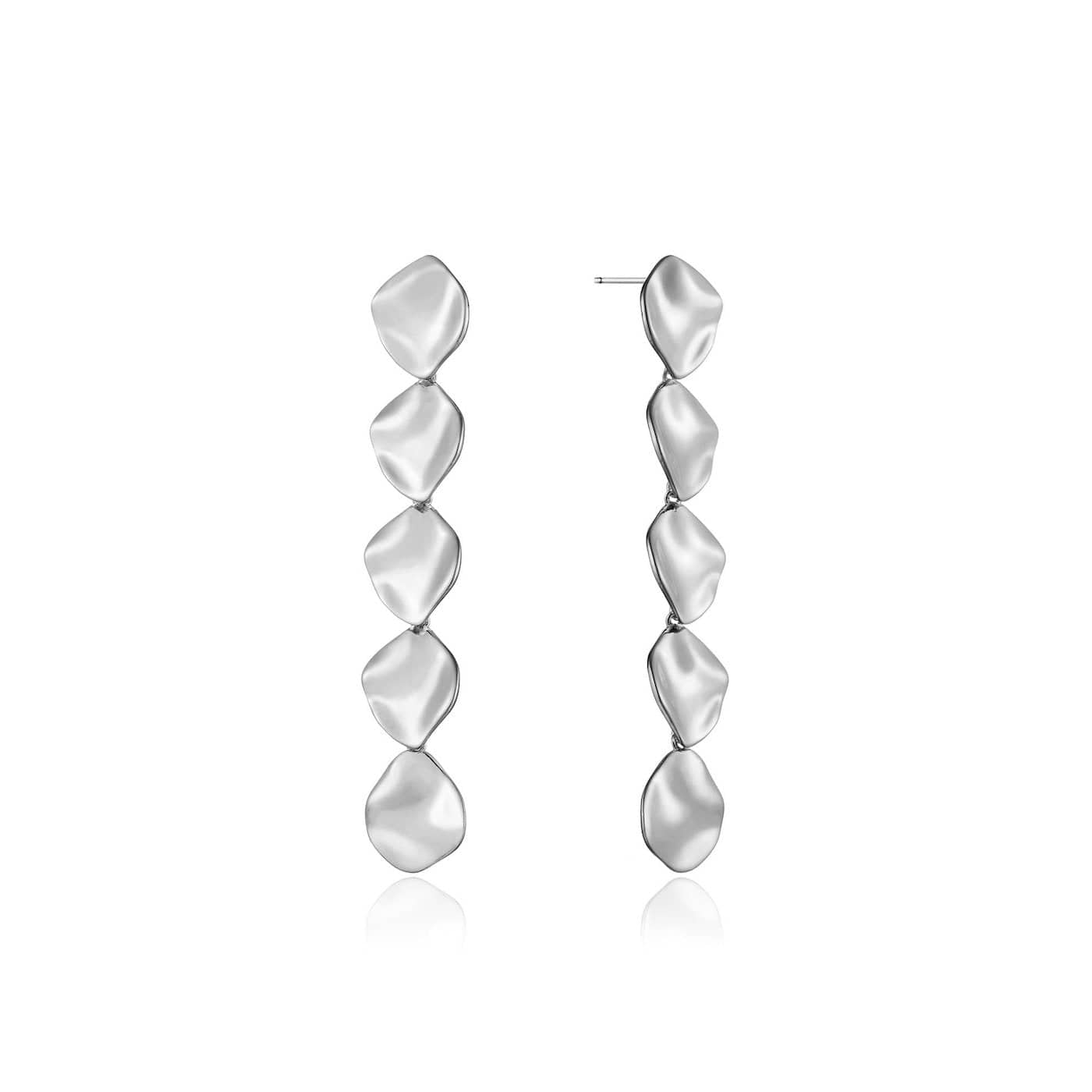 EAR Silver Crush Multiple Discs Drop Earrings