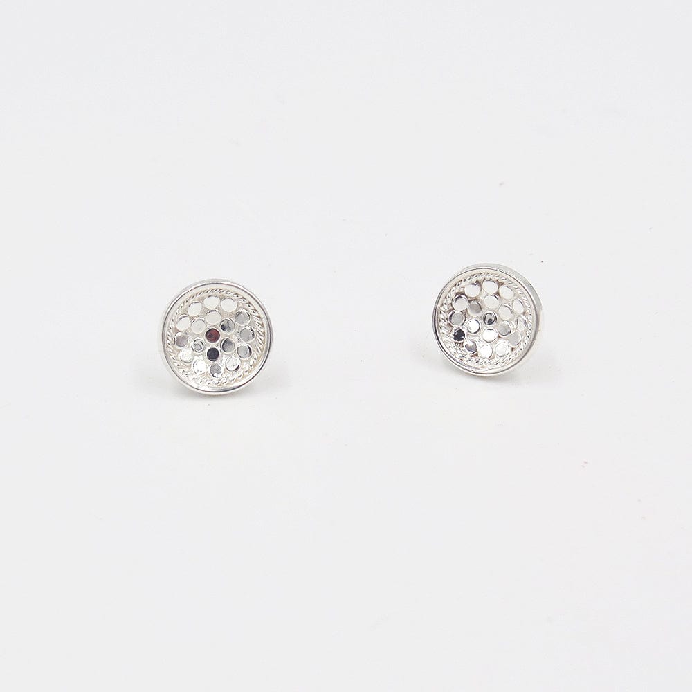 EAR SILVER DISH STUD EARRINGS