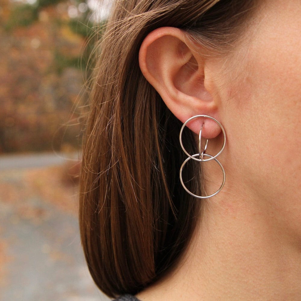 
                      
                        EAR Silver Double Circle Front Earrings
                      
                    