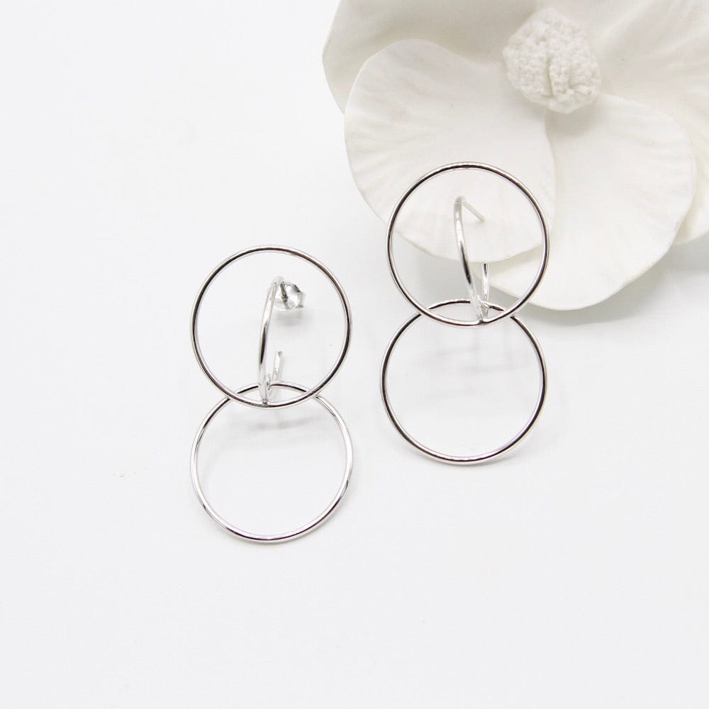 
                      
                        EAR Silver Double Circle Front Earrings
                      
                    