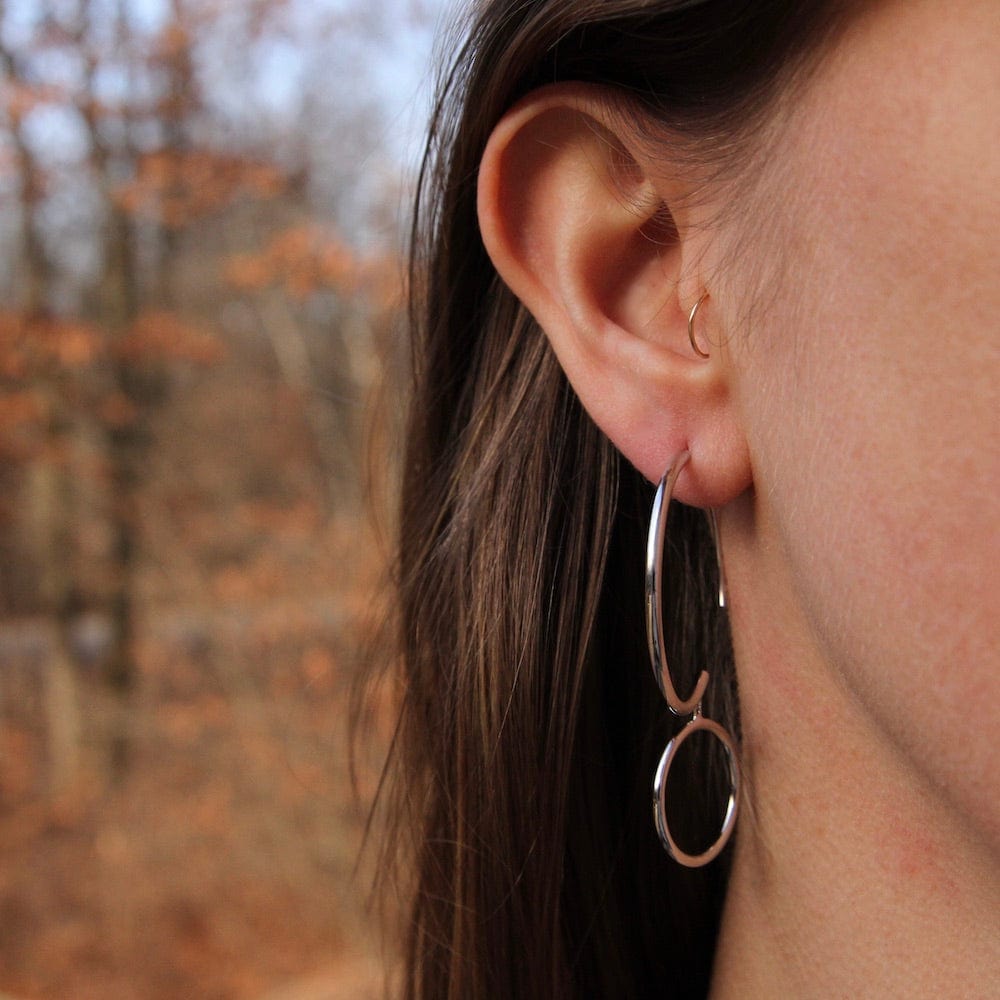 Sterling Silver Double Hoop Earrings