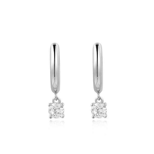 
                  
                    EAR Silver Drop Solitaire Huggie Earrings
                  
                