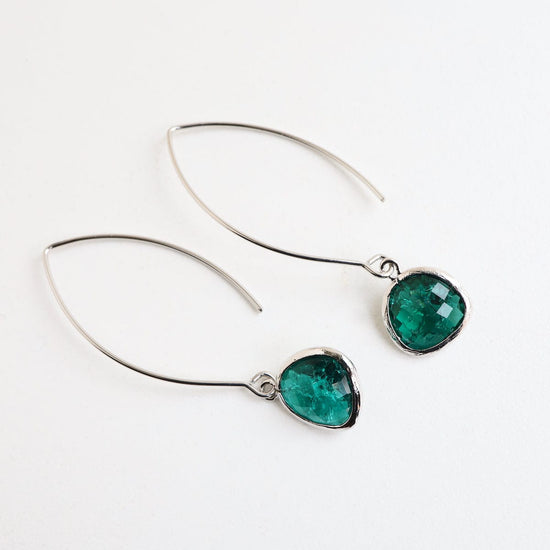 EAR Silver Emerald Rock Crystal Earring