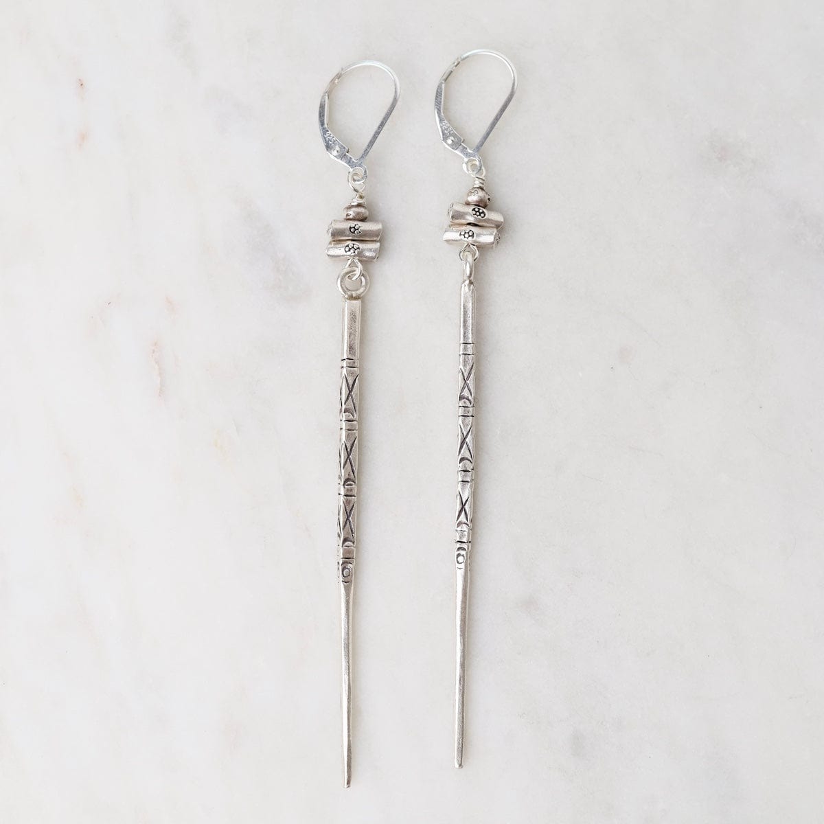 EAR Silver Extra Long Toothpick Earrings