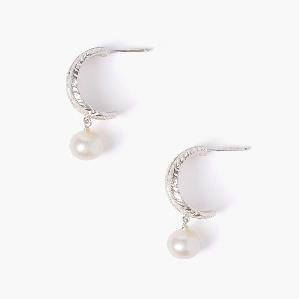 
                      
                        EAR Silver Feather Pearl Drop Hoops
                      
                    