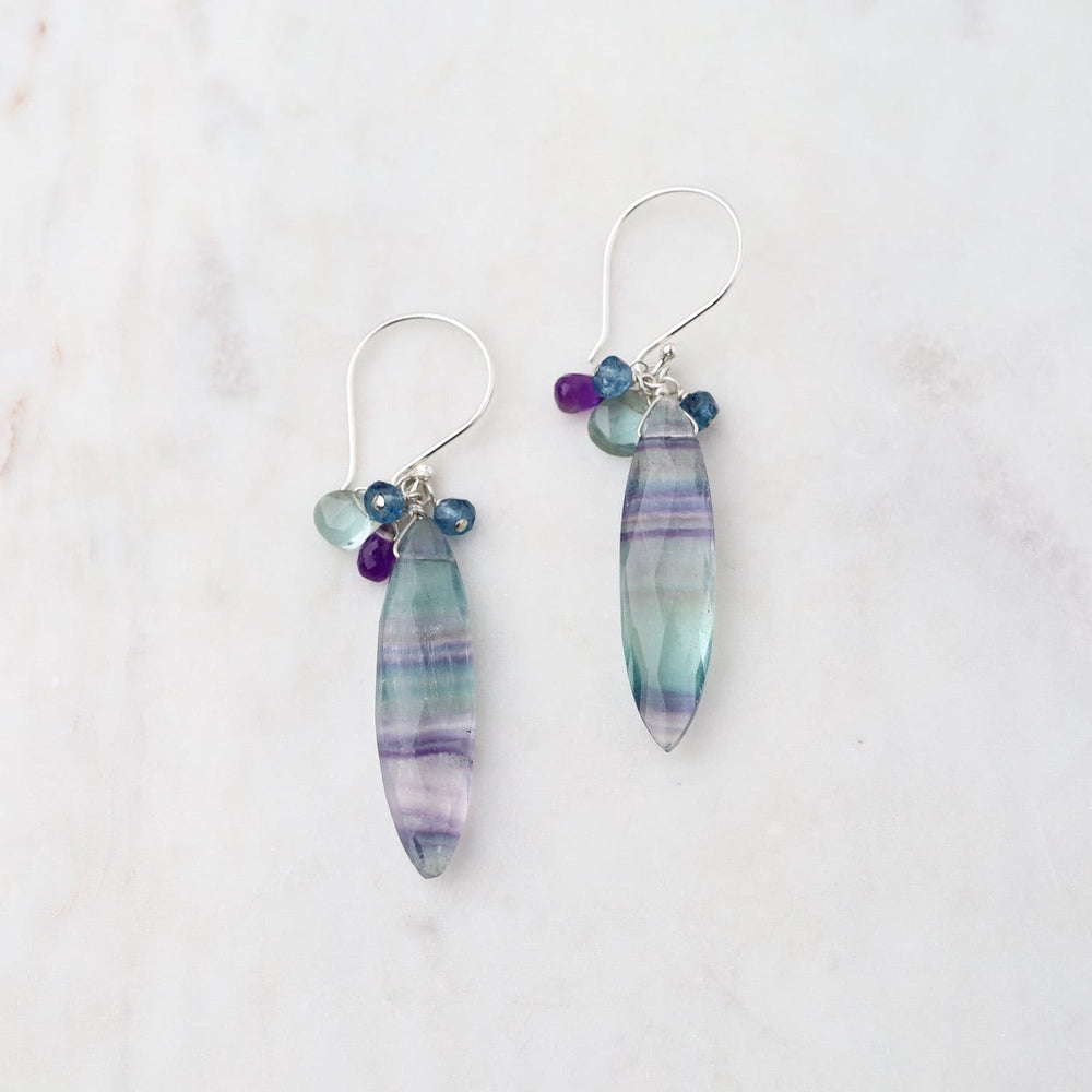 EAR Silver Fluorite Marquise Earrings