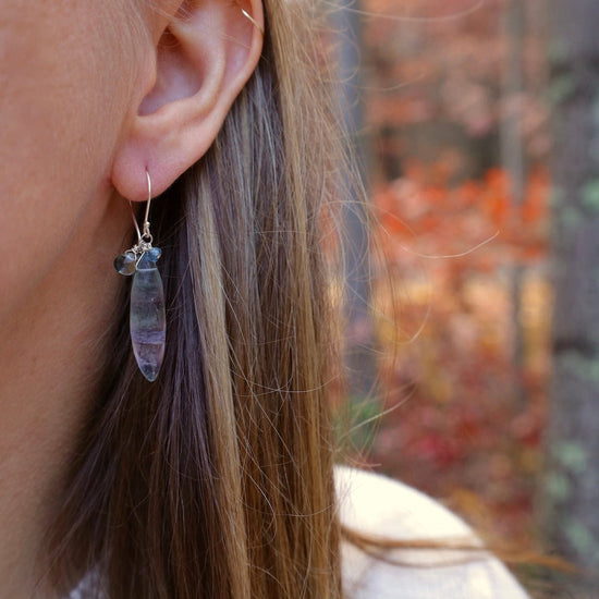 EAR Silver Fluorite Marquise Earrings