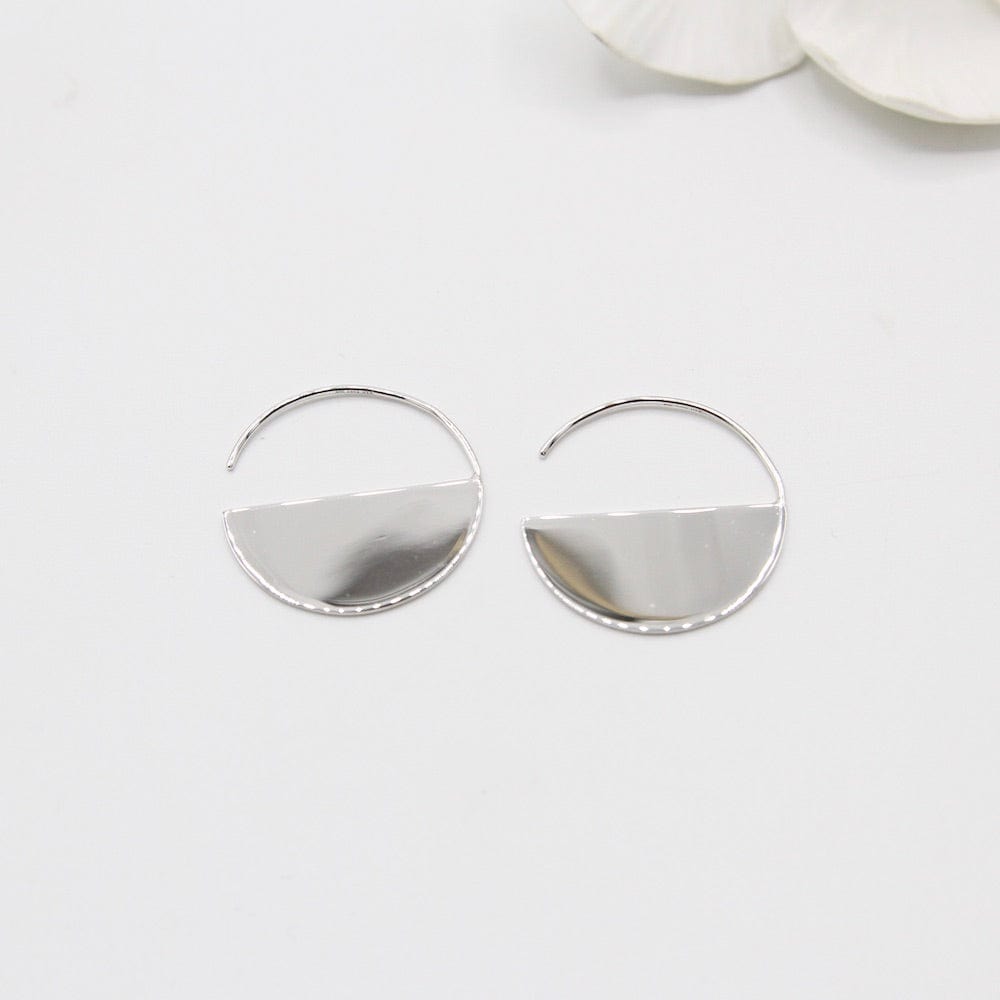 EAR Silver Geometry Hoop Earrings