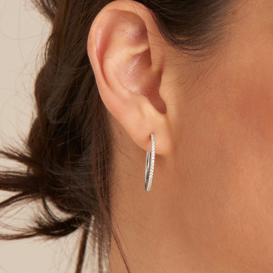 EAR Silver Glam Hoop Earrings