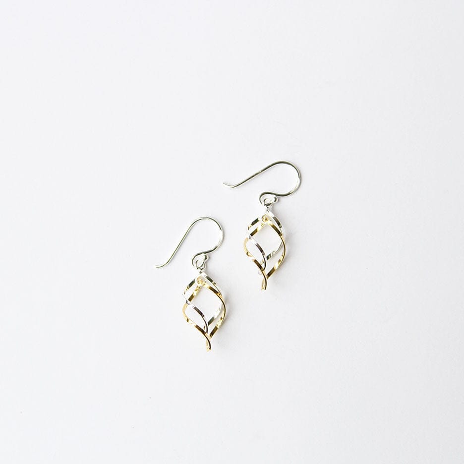 EAR Silver & Gold Swirls Earring