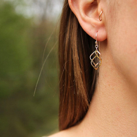 EAR Silver & Gold Swirls Earring