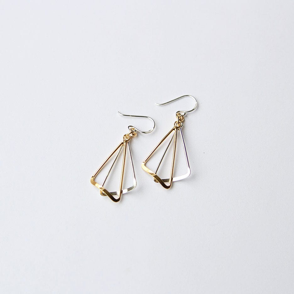 EAR Silver & Gold Triangles Earring