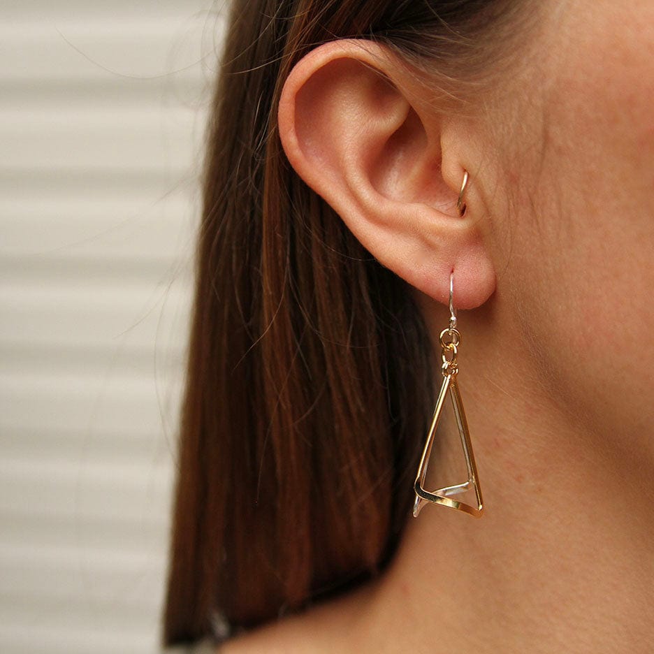 EAR Silver & Gold Triangles Earring