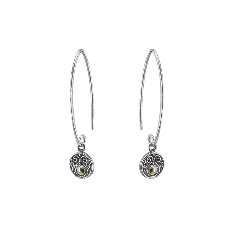 
                      
                        EAR Silver Hoop with Off-Set Gold Drop Earring
                      
                    