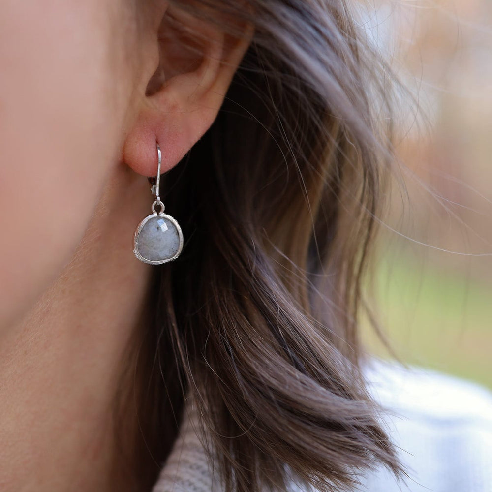 EAR Silver Labradorite Lever Back Earring