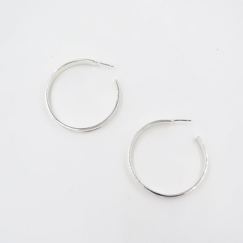 EAR SILVER LARGE HOOP EARRINGS