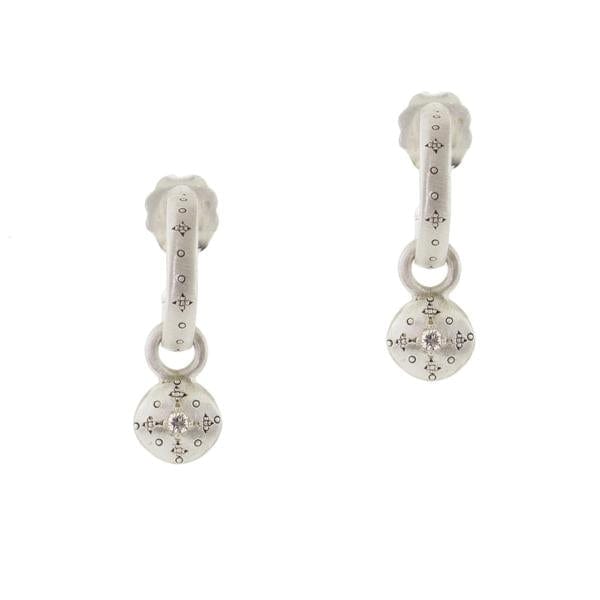 
                      
                        EAR SILVER LIGHTS HOOPS WITH ROUND CHARMS
                      
                    