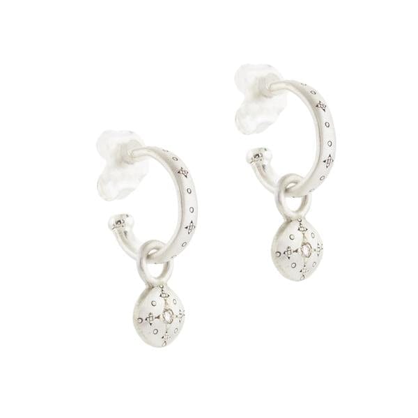 
                      
                        EAR SILVER LIGHTS HOOPS WITH ROUND CHARMS
                      
                    