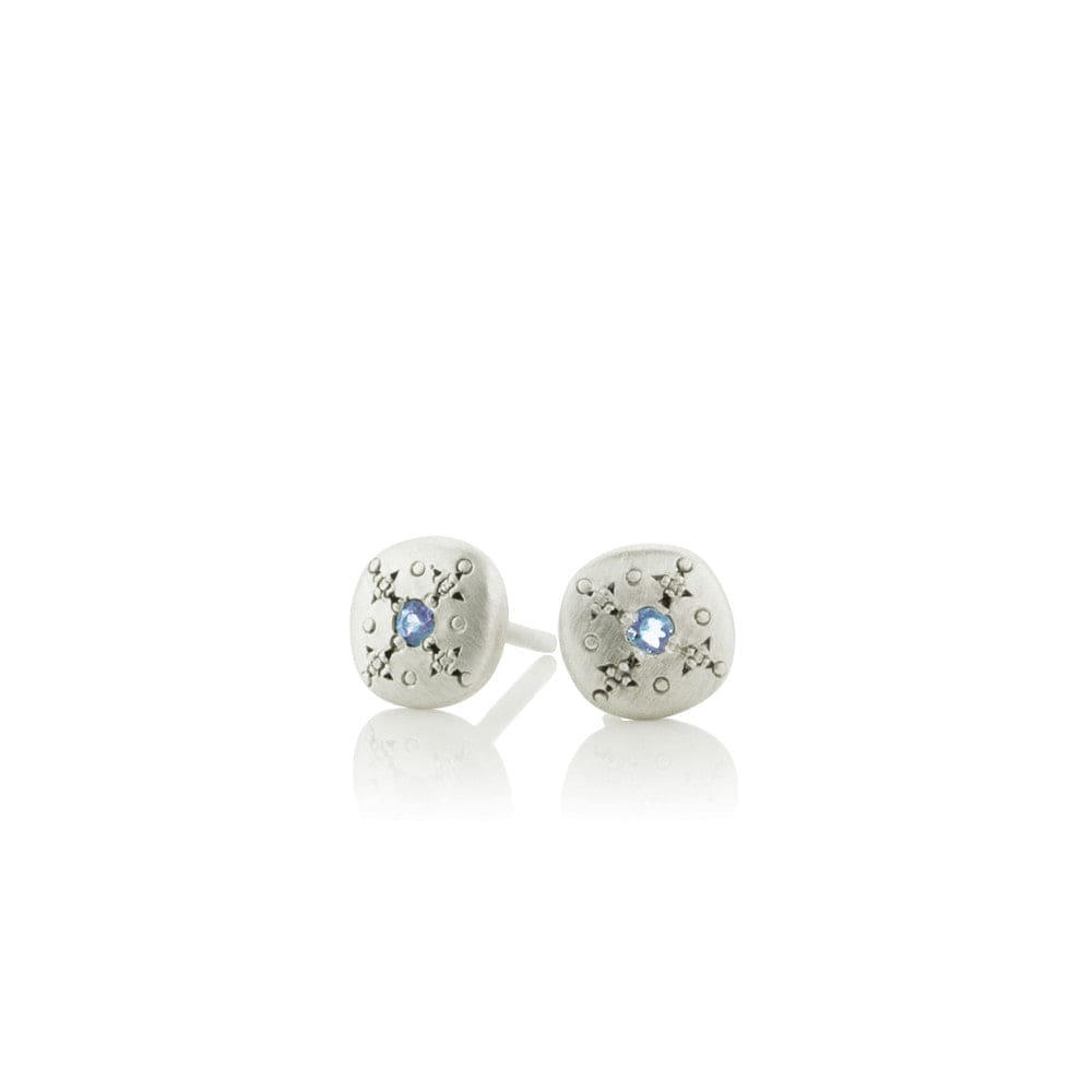 EAR Silver Lights Stud Earrings in Aquamarine