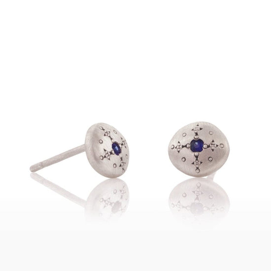 EAR Silver Lights Stud Earrings in Sapphire