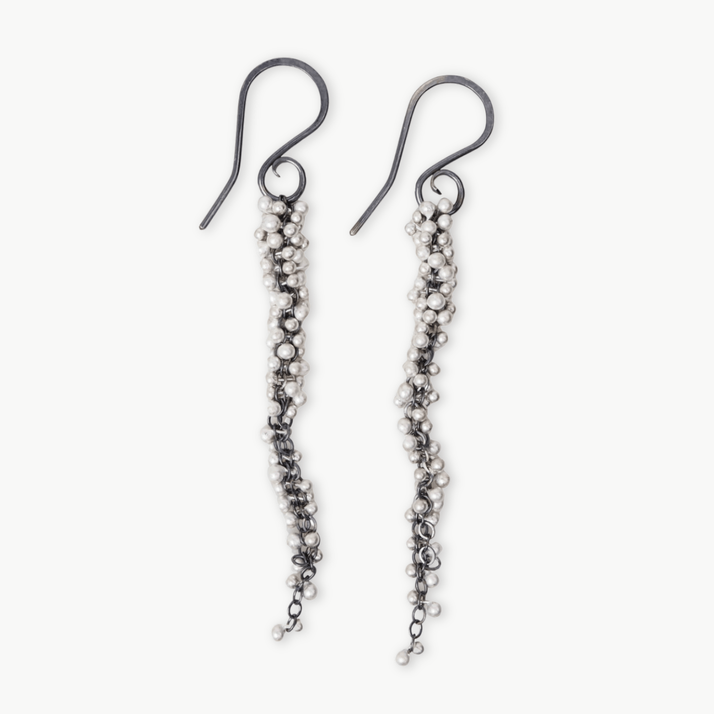 EAR Silver Long Wisteria Caviar Earrings