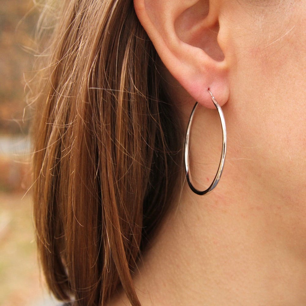 Load image into Gallery viewer, EAR Silver Luxe Hoop Earrings
