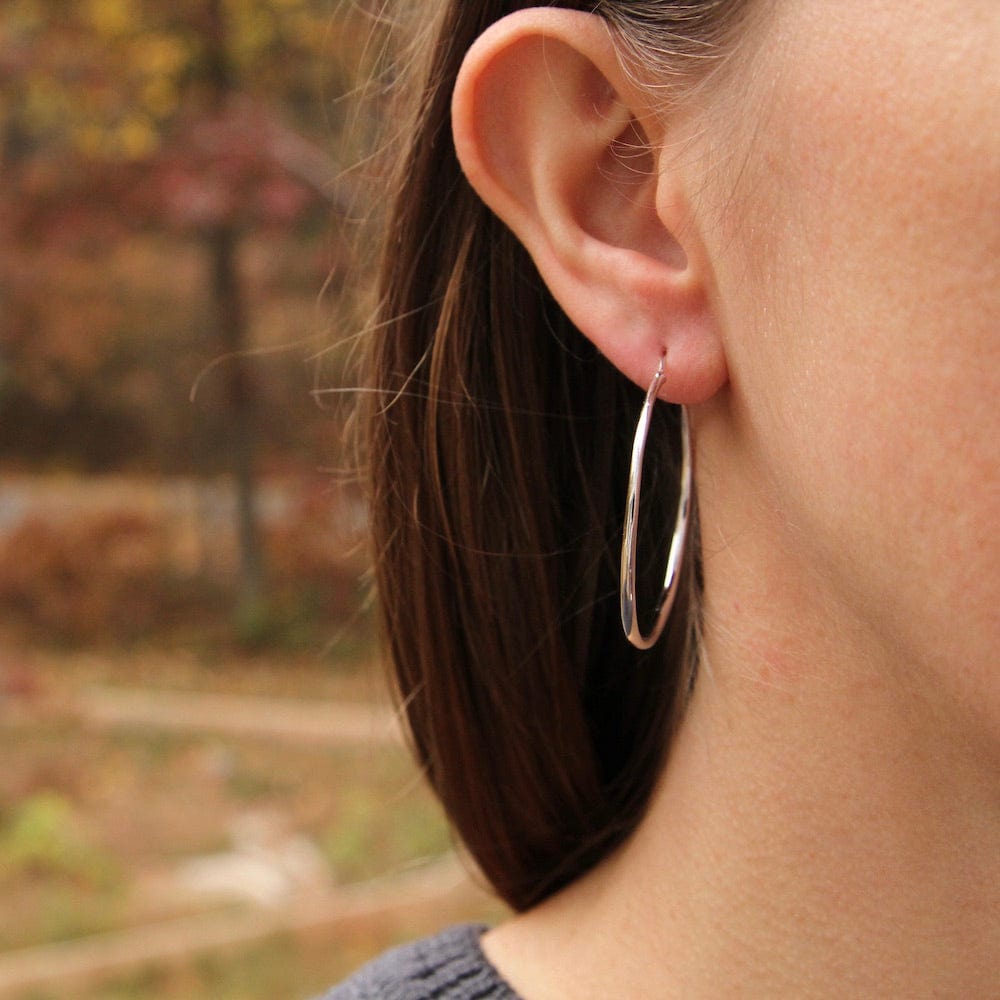 Load image into Gallery viewer, EAR Silver Luxe Hoop Earrings
