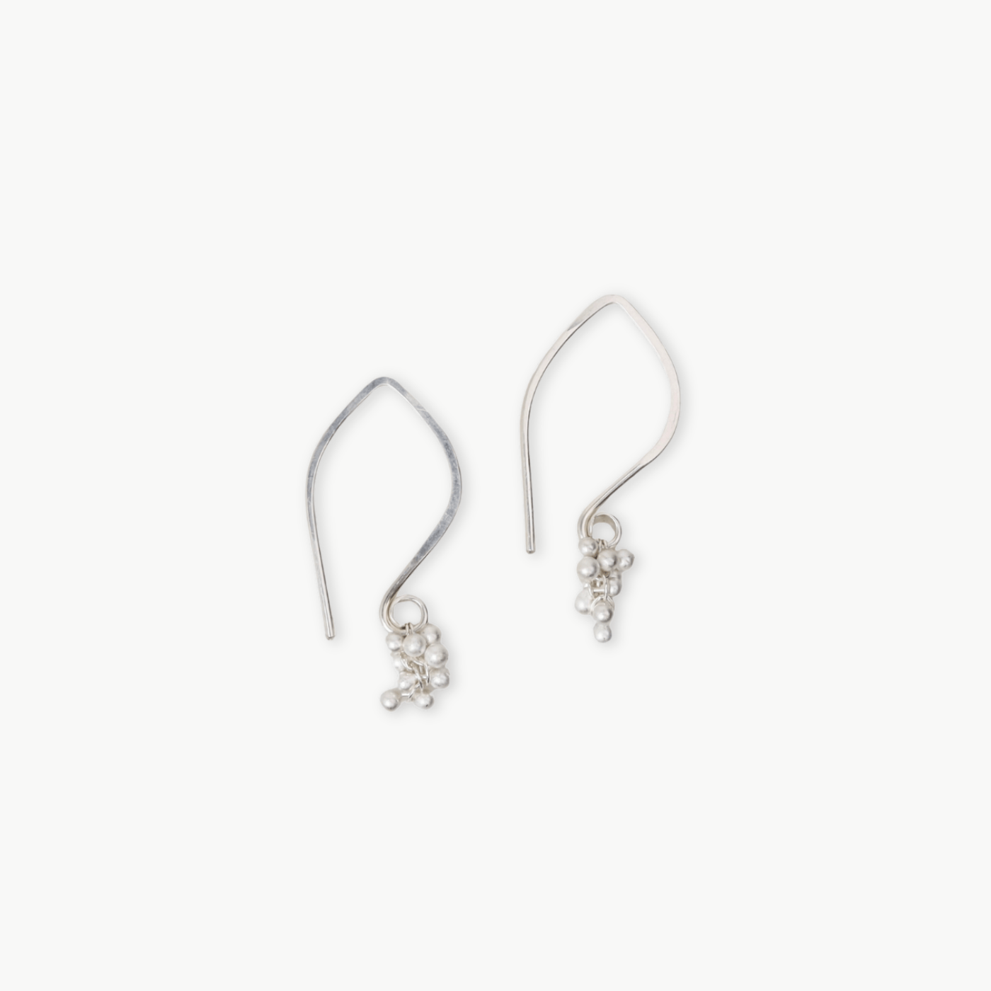 EAR Silver Mini Wisteria Caviar Hook Earrings