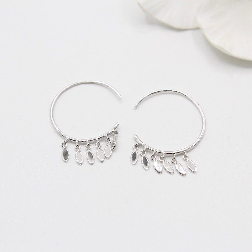 
                      
                        EAR Silver Multi-Drop Hoop Earrings
                      
                    