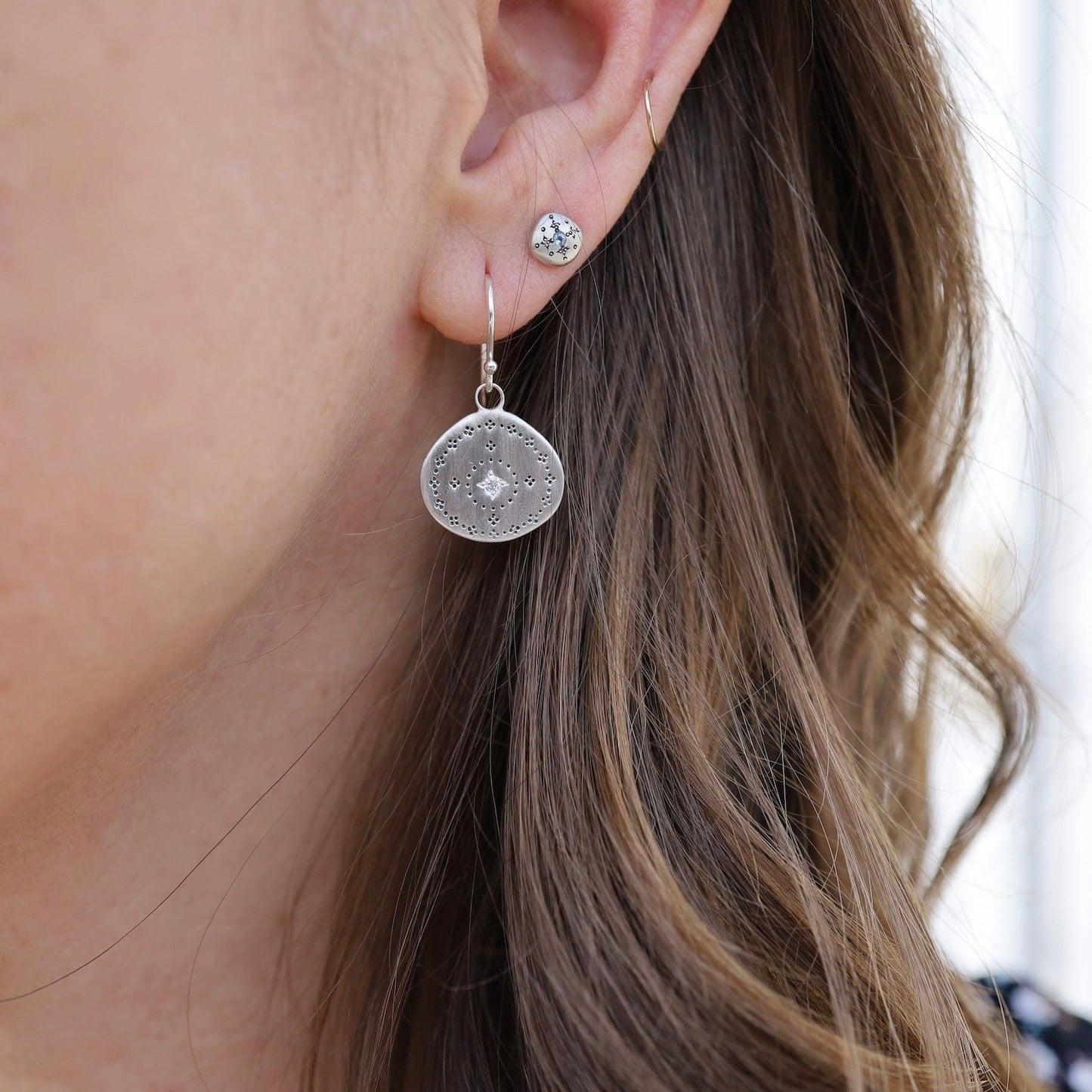 EAR Silver Nostalgia Earrings in Diamond