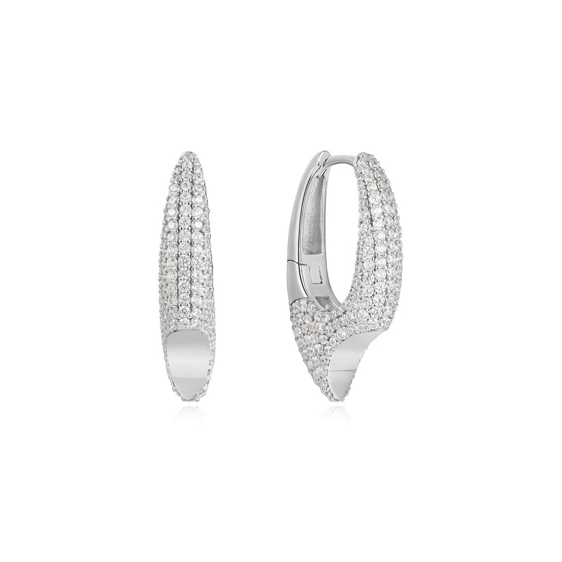 
                      
                        EAR Silver Pavé Arrow Hoop Earrings
                      
                    