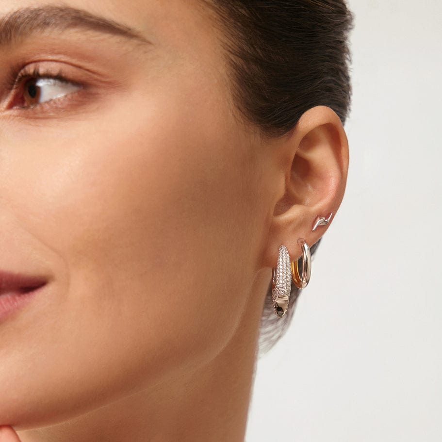 
                      
                        EAR Silver Pavé Arrow Hoop Earrings
                      
                    