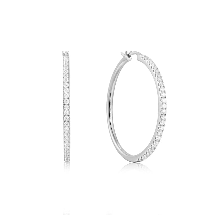 
                      
                        EAR Silver Pavé Hoop Earrings
                      
                    