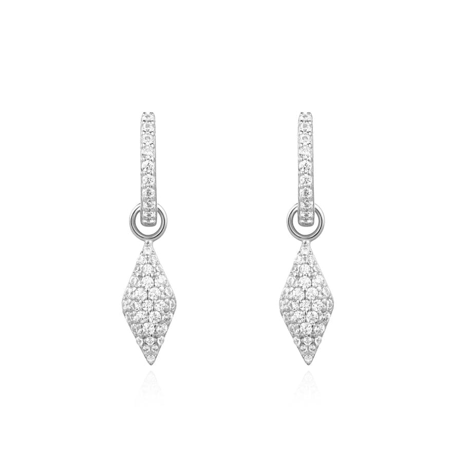 
                  
                    EAR Silver Pave Sparkle Drop Huggie Earrings
                  
                