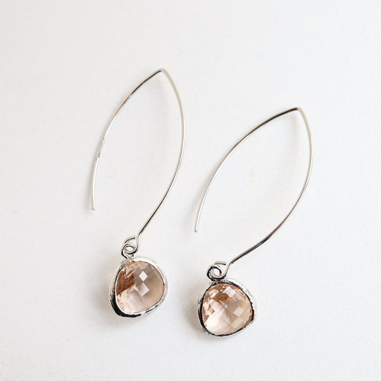 EAR Silver Peach Crystal Earring